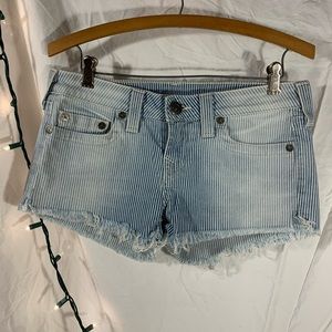 True Religion blue striped shorts